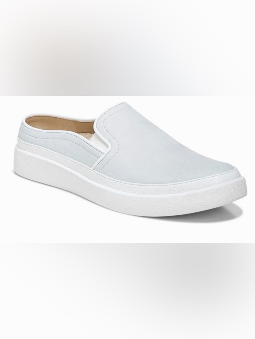 Vionic Effortless Orthotic Arch Support Slip On Mule/Clog Glacier White Sz 6.5
